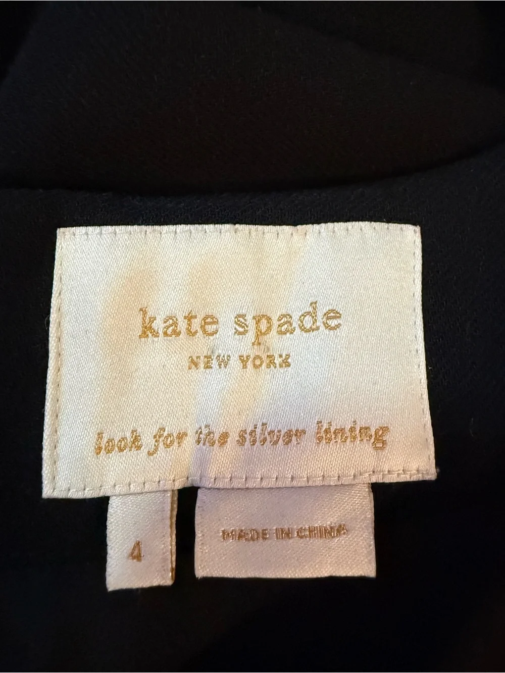 Kate Spade Raya Shift Dress Black Pleated Neck Sheath Dress Size 4 Womens